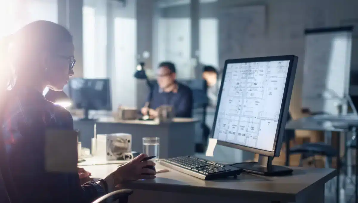 Work with us. Developers working in the office