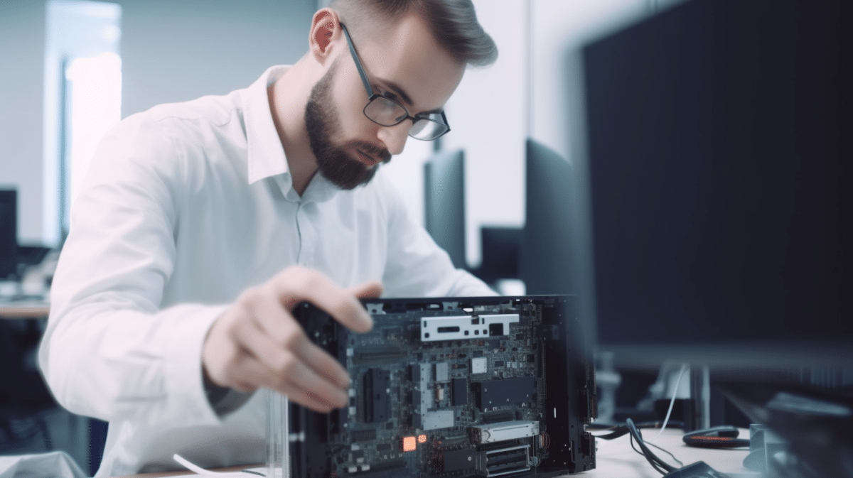 Young Engineer working on custom solution